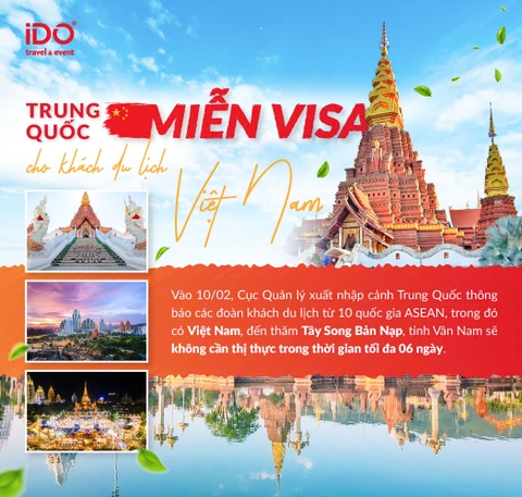 TRUNG QUỐC MIỄN VISA ĐẾN TÂY SONG BẢN NẠP CHO KHÁCH VIỆT NAM