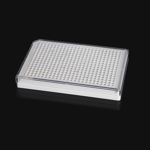 384-well cell culture plate, white bottom, with lid