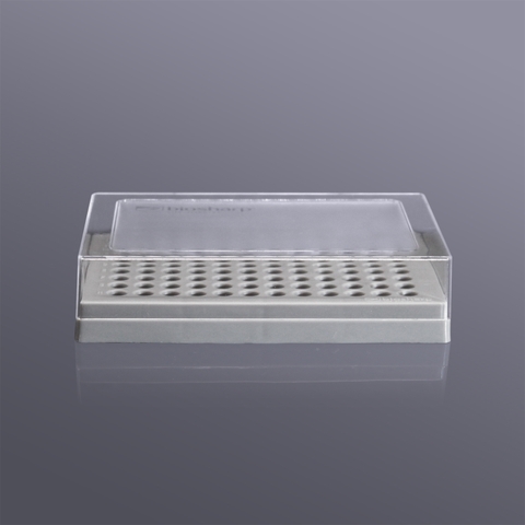 Giá đỡ ống PCR 0,2mL, cho 96 ống, màu xám, tấm polypropylene, nắp polycarbonate