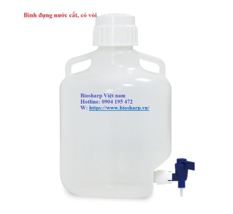 Bình đựng nước cất 5 lít (5L Polypropylene carboys), có vòi, mã BS-HC-009, hãng Biosharp
