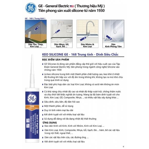 Keo Silicone GE - 168 ( Trung tính )