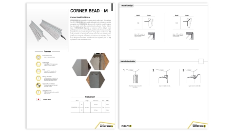 CORNER BEAD – M - NẸP ỐP GÓC TƯỜNG TRÁT VỮA