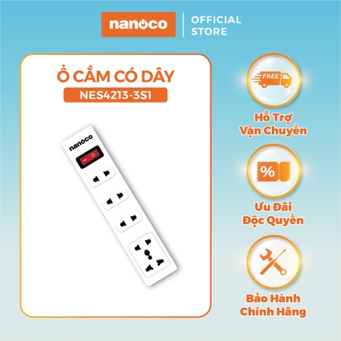 Ổ cắm có dây Nanoco NES4213-3S1
