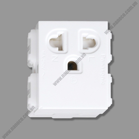 Ổ cắm đơn có màn che và dây nối đất 250VAC - 16A