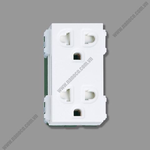 Ổ cắm đôi có màn che, 250VAC - 16A