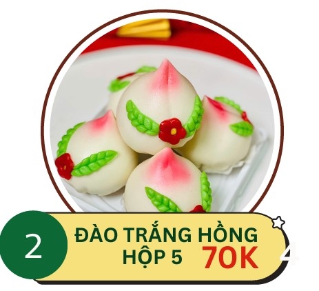 Đào trắng hồng- không nhân - hộp 6