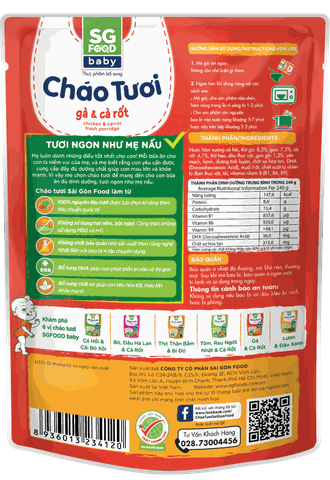 Cháo tươi baby (gà -cà rốt )