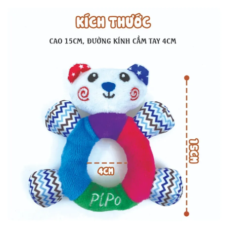 Lục Lạc Cầm Tay PIPO Con gấu