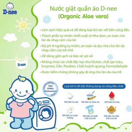 Nước giặt quần áo em bé D-nee xanh lá 3L