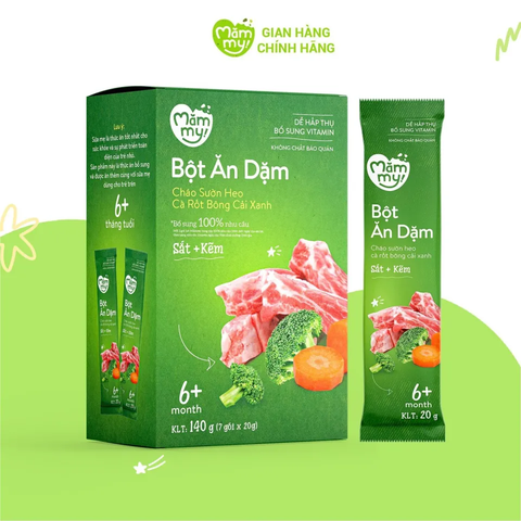 Bột Ăn Dặm Măm my  _(Sườn Heo _cà Rốt Bông _Cải xanh )
