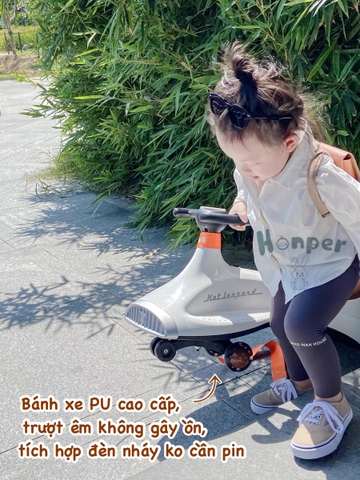 Xe lắc Honper LUXURY HP815 ( Trắng _ cam _ xanh )