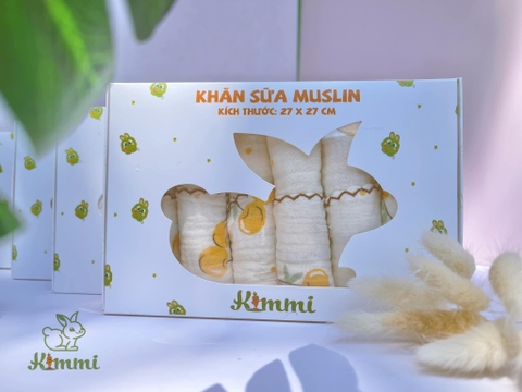 Hộp 6 Khăn Sữa Muslin ( 27x27 cm  ) KIMMI