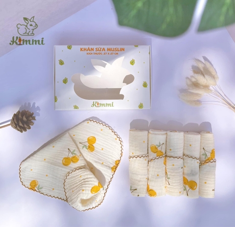 Hộp 6 Khăn Sữa Muslin ( 27x27 cm  ) KIMMI
