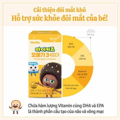 Mykids Omega 3 Chewable (750mg×75 viên)