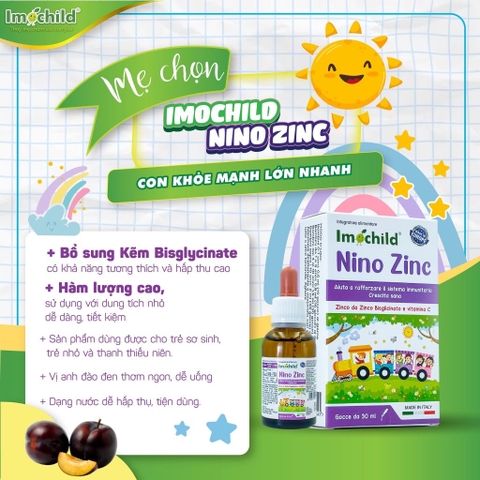 Thực phẩm bảo vệ sức khỏe NiNo ZinC ( Đóng gói 30ml/lọ, số lô: 3875, HSD:10/2026)