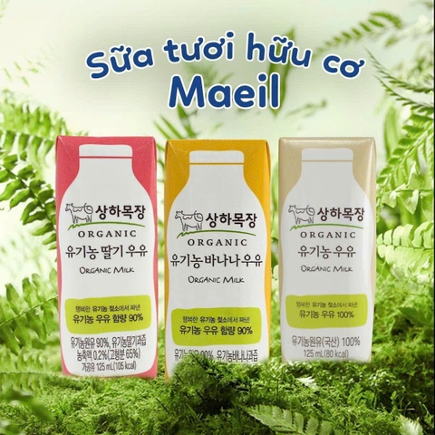 Sữa Hữu Cơ Maeil 125 ml  ( Lốc 4 Hộp ) Vị Tự Nhiên