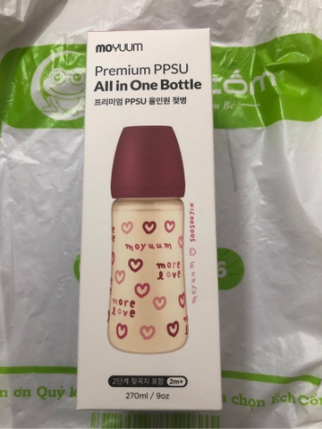 Bình Sữa  Moyuum Tim Đỏ 270ml
