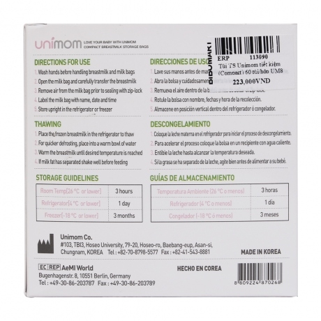 trữ sữa unimom 60 túi-UM870183