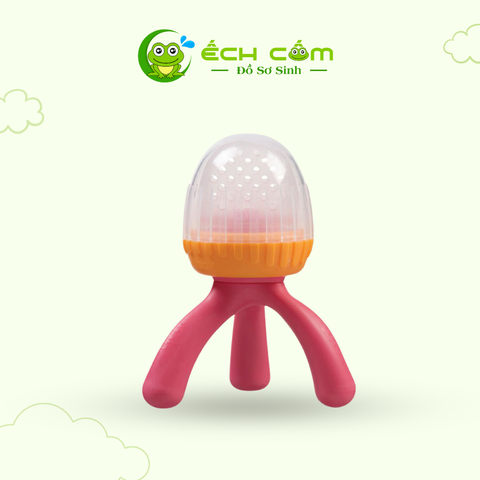 9353965003366 Túi nhai silicone chống hóc cho bé - màu hồng - Silicone Fresh Food Feeder - s/berry shake