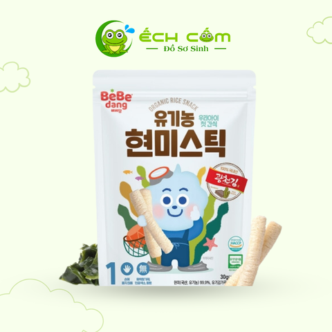 Bánh gạo lứt hữu cơ hình que vị rong biển Bebedang