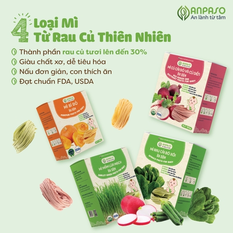 Mì ăn dặm Củ cải đỏ và Củ dền Anpaso