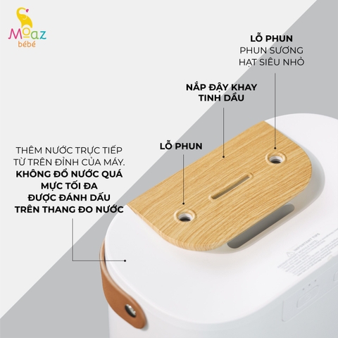 Máy tạo ẩm không khí, nhãn hiệu: Moaz BéBé. Model: MB - 065