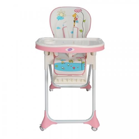 Ghế ăn dặm Mastela 0619 mã 1015-T3 màu hồng Hươu cao cổ
