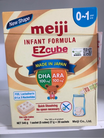 Sản phẩm dinh dưỡng công thức Meiji Infant Formula Ezcube 540g