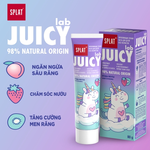 SPLAT JUICY LAB KEM ĐÁNH RĂNG TỰ NHIÊN DREAM BERRIES CHO TRẺ EM 80g