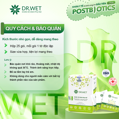 Khăn vệ sinh phụ nữ DR.WET (25 gói)