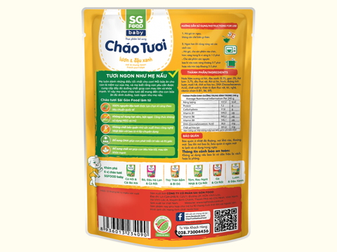 Cháo tươi baby (  lươn - đậu xanh )