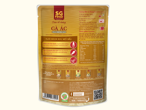 Cháo SGF Gà Ác  Nhân Sâm Hàn Quốc