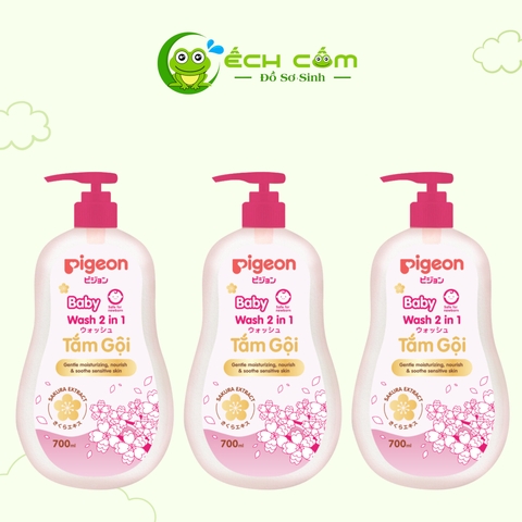Tắm Gội Pigeon 700ml SAKURA Nắp Đỏ