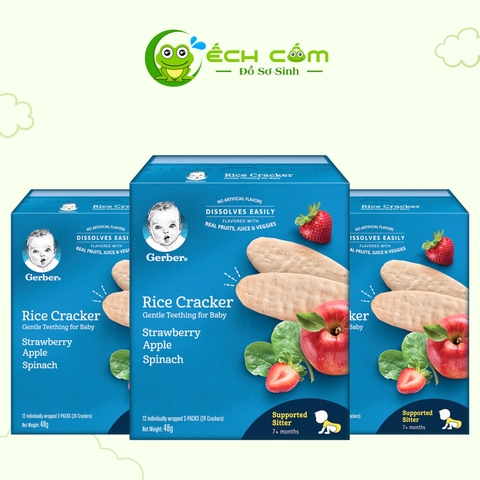 Bánh gạo Gerber vị Dâu táo cải bó xôi