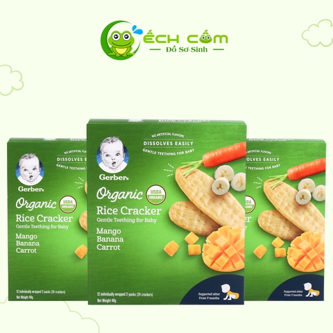 Bánh gạo hữu cơ Gerber Organic vị Xoài chuối cà rốt