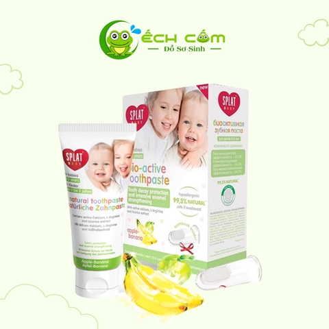 BỘ BÀN CHẢI VÀ KEM ĐÁNH RĂNG TỰ NHIÊN CHO BÉ CAO CẤP SPLAT HƯƠNG TÁO CHUỐI 40ML (0 3 TUỔI) 40Ml