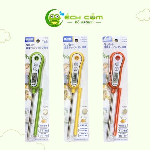 nhiệt kế đo thức ăn tanita màu xanh-vàng