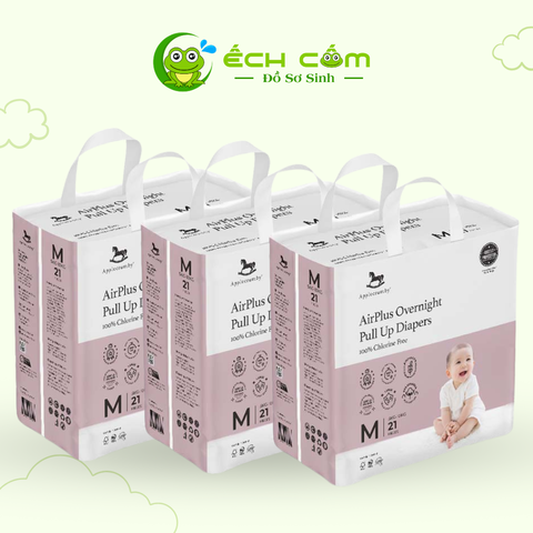 Bỉm tã quần đêm Applecrumby AirPlus Overnight Pull Up Diapers M21 SIZE M