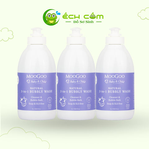 Sữa tắm gội cám gạo tạo bọt, giúp làm sạch da và tóc, 500ml/chai, 12 chai/thùng. Nhãn hiệu: MooGoo