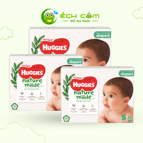 Tã dán siêu cao cấp Huggies Natmade cỡ S 82 x 3