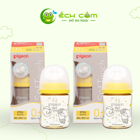 Bình sữa Pigeon PPSU HOWAPIPI WN3 160ml, vàng