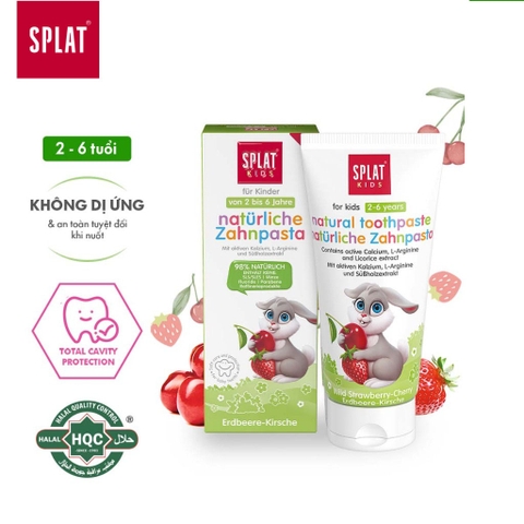 SPLAT KIDS KEM ĐÁNH RĂNG MÙI KEM TRÁI CÂY BÉ 2 - 6 TUỔI 50Ml
