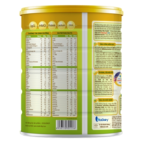 SPDD công thức Colosbaby Bio Gold 2+ 800g - S