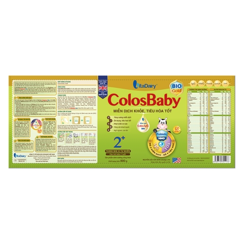 SPDD công thức Colosbaby Bio Gold 2+ 800g - S