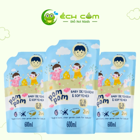 GEL GIẶT XẢ POM POM ACTIVE  CHO BÉ NĂNG ĐỘNG (TRÊN 12 THÁNG VÀ PHÙ HỢP CHO CẢ GIA ĐÌNH) - TÚI 600ML