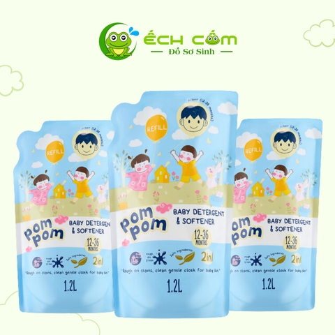 GEL GIẶT XẢ POM POM ACTIVE  CHO BÉ NĂNG ĐỘNG (TRÊN 12 THÁNG VÀ PHÙ HỢP CHO CẢ GIA ĐÌNH) - TÚI 1.2L