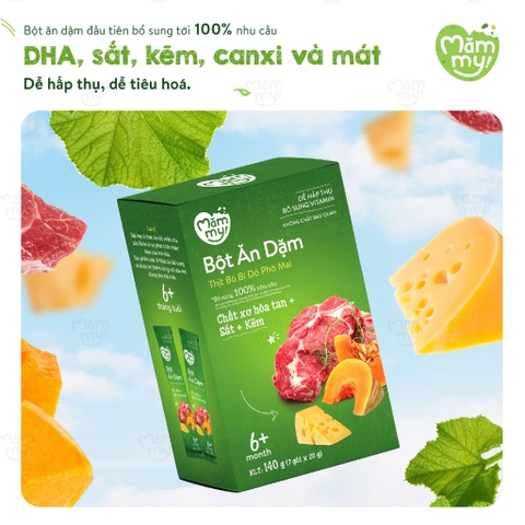 Bột Ăn Dặm Mămmy - Thịt Bò Bí Đỏ (hộp)
