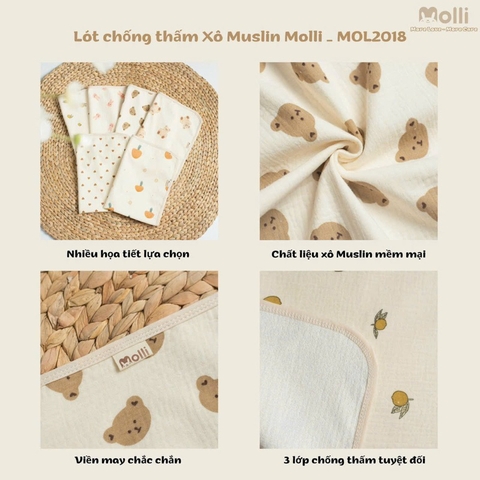 Lót Chống thấm  xô Muslin Molli