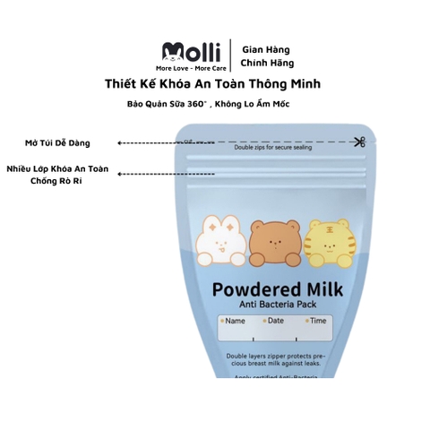 Túi  Trữ Sữa Bột Molli ( 30c/H )