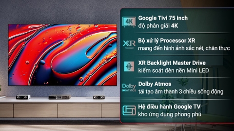 Google Tivi QLED Mini LED Sony 4K 75 inch K-75XR90